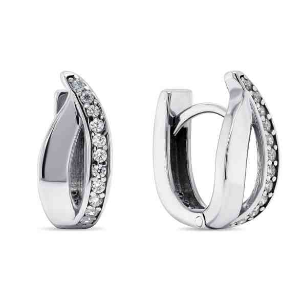 Brilio Silver Slušivé stříbrné náušnice se zirkony EA280W + 2 měsíce na vrácení zboží