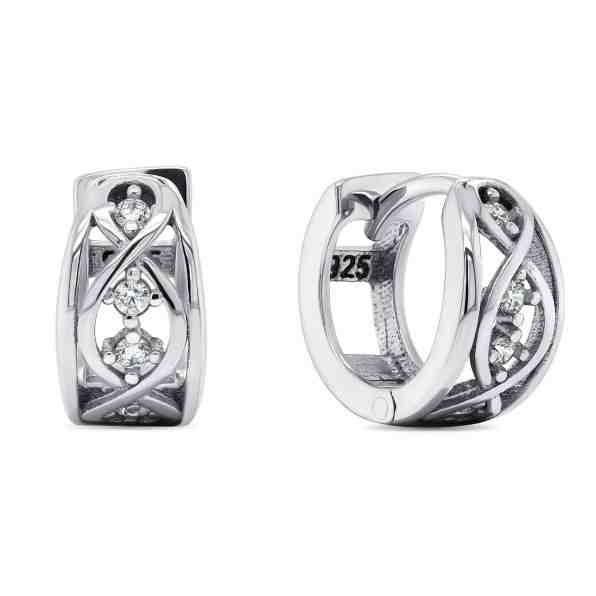 Brilio Silver Půvabné stříbrné náušnice EA282W + 2 měsíce na vrácení zboží