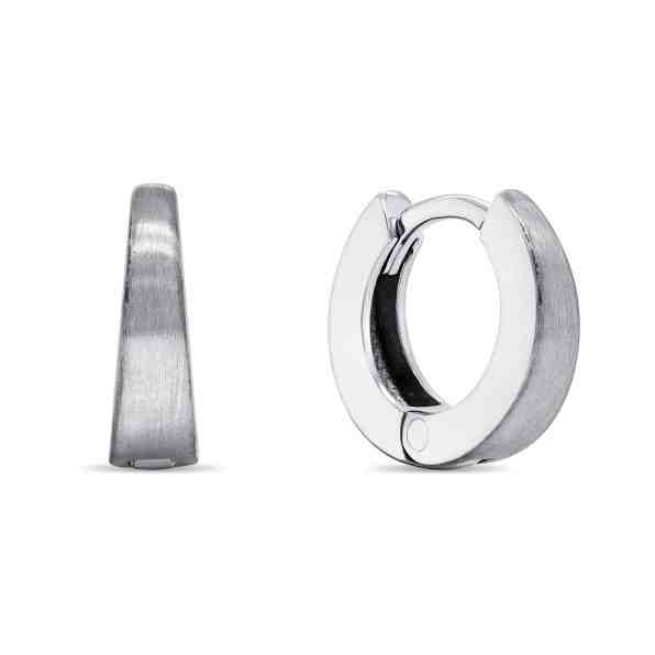 Brilio Silver Nadčasové matné kruhové náušnice EA283W + 2 měsíce na vrácení zboží