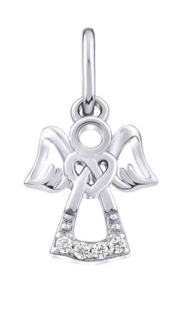 Silvego Stříbrný přívěsek s čirými zirkony Andělíček MW2233P + 2 měsíce na vrácení zboží