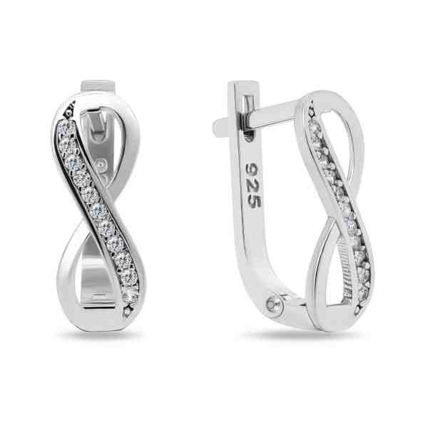 Brilio Silver Slušivé stříbrné náušnice Nekonečno EA290W + 2 měsíce na vrácení zboží