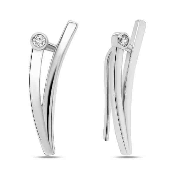 Brilio Silver Slušivé podélné náušnice ze stříbra EA284W + 2 měsíce na vrácení zboží