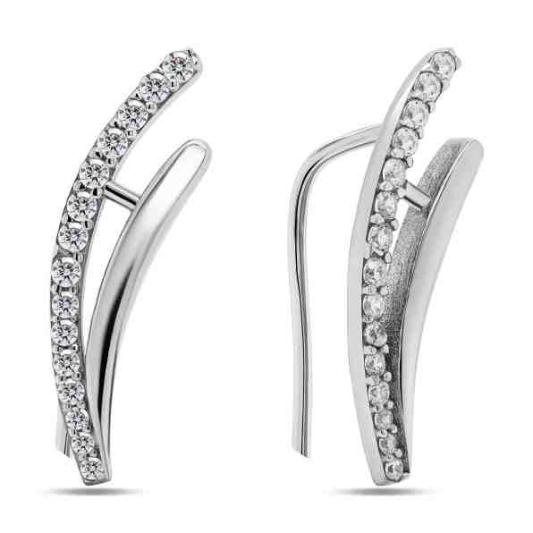 Brilio Silver Půvabné podélné náušnice ze stříbra EA288W + 2 měsíce na vrácení zboží