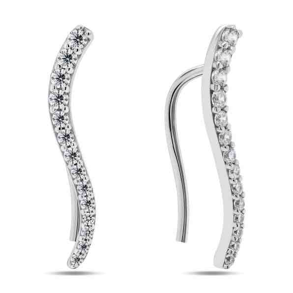 Brilio Silver Oslnivé podélné náušnice ze stříbra EA289W + 2 měsíce na vrácení zboží