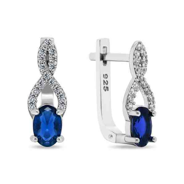 Brilio Silver Půvabné stříbrné náušnice s modrými zirkony EA293BW + 2 měsíce na vrácení zboží
