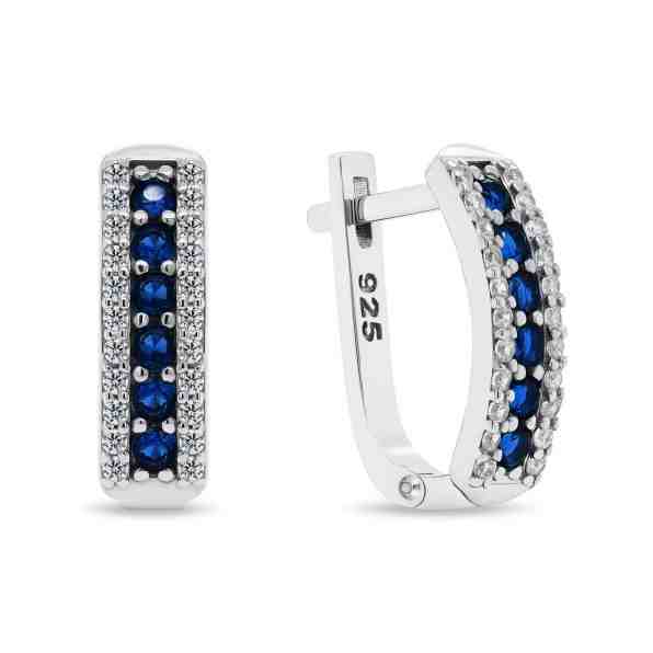 Brilio Silver Okouzlující stříbrné náušnice s modrými zirkony EA294BW + 2 měsíce na vrácení zboží