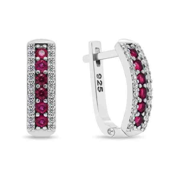 Brilio Silver Okouzlující stříbrné náušnice s rudými zirkony EA294DPW + 2 měsíce na vrácení zboží