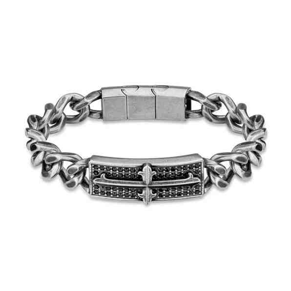 Police Stylový řetízkový náramek s křížem Vigor PEAGB2120402 + 2 měsíce na vrácení zboží