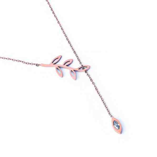 Vuch Elegantní bronzový náhrdelník Rose Gold Fallness + 2 měsíce na vrácení zboží