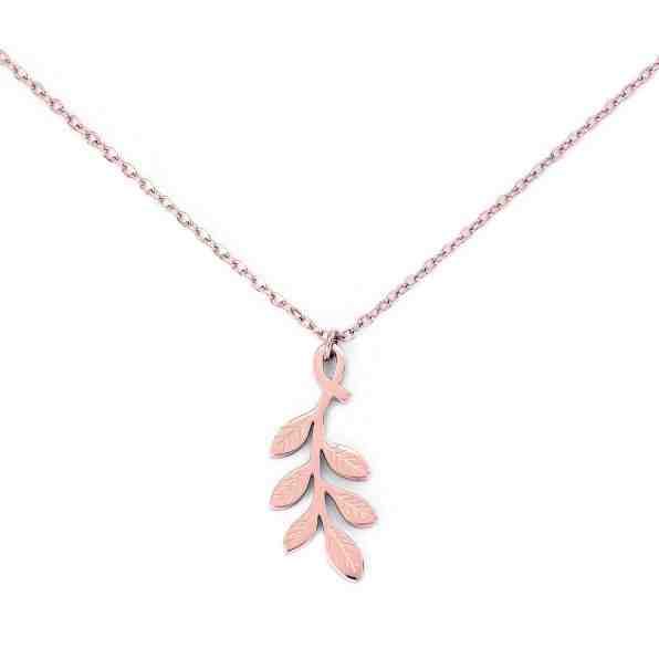 Vuch Jemný bronzový náhrdelník s lístečkem Rose Gold Sabel + 2 měsíce na vrácení zboží