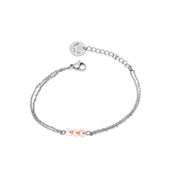 Vuch Minimalistický ocelový náramek s perličkami Silver Little Charm + 2 měsíce na vrácení zboží