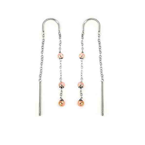 Vuch Elegantní řetízkové bicolor náušnice Silver Mini Marbles + 2 měsíce na vrácení zboží