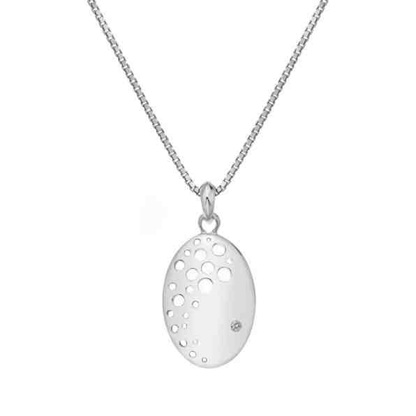 Hot Diamonds Elegantní stříbrný náhrdelník s diamantem Spritz DP862 (řetízek, přívěsek) + 2 měsíce na vrácení zboží