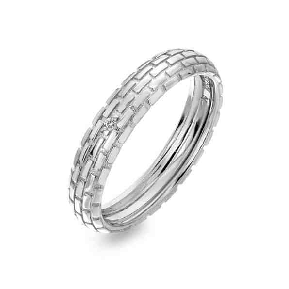 Hot Diamonds Moderní stříbrný prsten s diamantem Woven DR234 58 mm + 2 měsíce na vrácení zboží