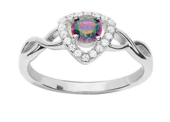 Brilio Silver Nádherný stříbrný prsten s topazem Mystic Stone ML01445A 58 mm + 2 měsíce na vrácení zboží