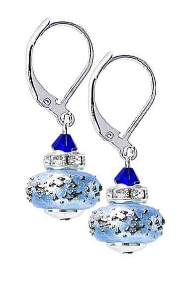 Lampglas Krásné náušnice Triple Blue 2 z perel Lampglas ECU34 + 2 měsíce na vrácení zboží