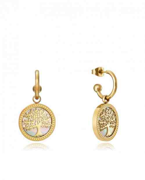 Viceroy Pozlacené kruhové náušnice s přívěsky 2v1 Popular 15064E01012 + 2 měsíce na vrácení zboží