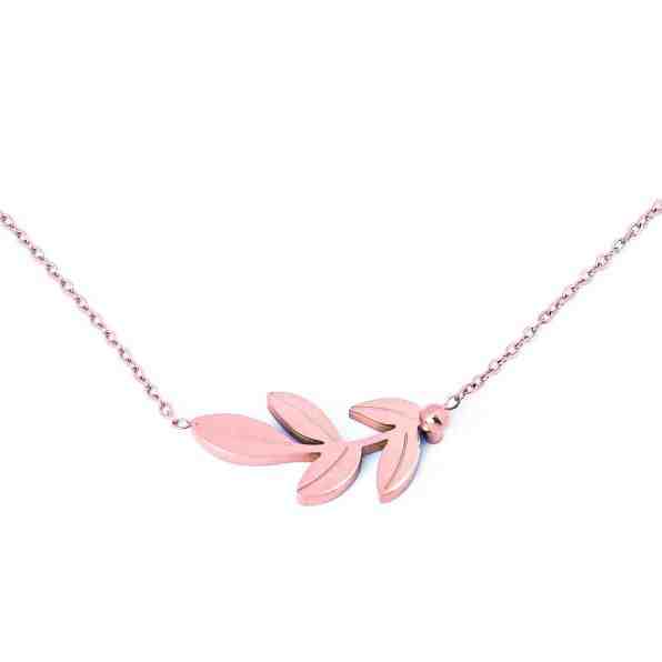 Vuch Něžný bronzový náhrdelník s lístečkem Rose Gold Big Leaf + 2 měsíce na vrácení zboží