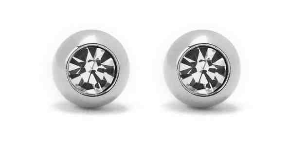 Vuch Půvabné ocelové náušnice s krystalem Silver Crystal + 2 měsíce na vrácení zboží