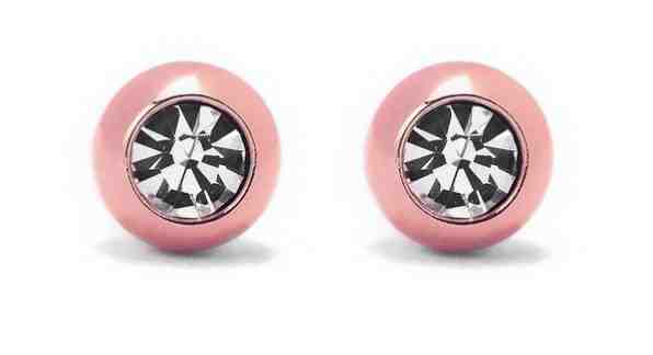 Vuch Půvabné bronzové náušnice s krystalem Rose Gold Crystal + 2 měsíce na vrácení zboží