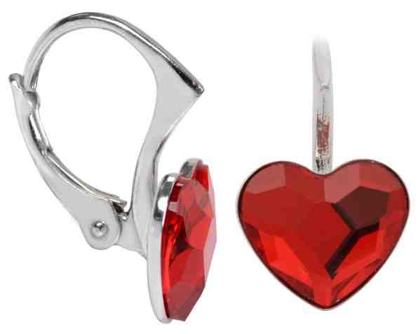 Levien Dívčí stříbrné náušnice Heart Flat Light Siam + 2 měsíce na vrácení zboží
