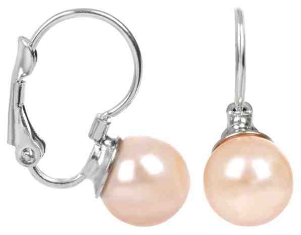 Levien Půvabné náušnice s perličkou Pearl Peach + 2 měsíce na vrácení zboží