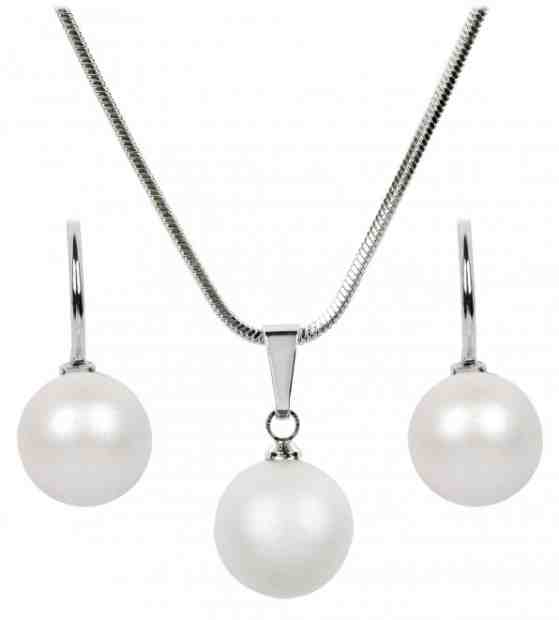 Levien Sada náhrdelníku a náušnic Pearl Pearlescent White SET-041 + 2 měsíce na vrácení zboží