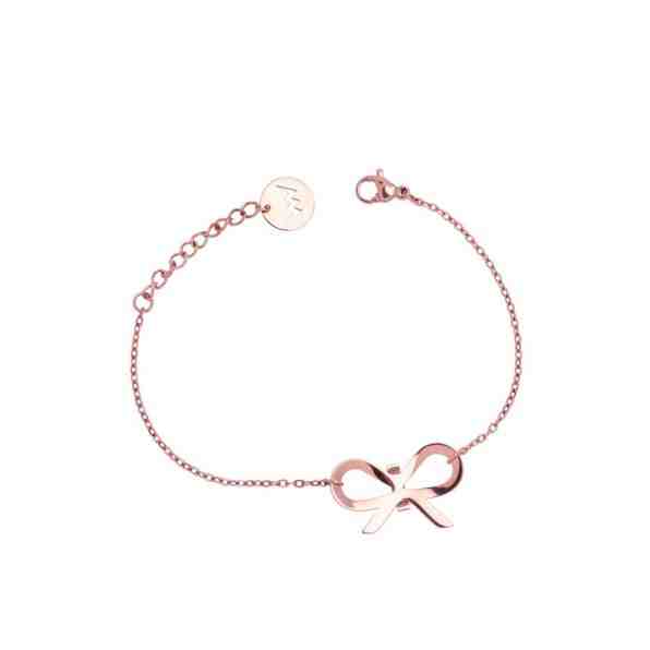 Vuch Elegantní bronzový náramek s mašličkou Rose Gold Manus + 2 měsíce na vrácení zboží