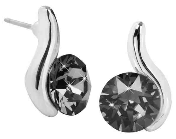 Troli Náušnice Chaton Wave Silver Night + 2 měsíce na vrácení zboží