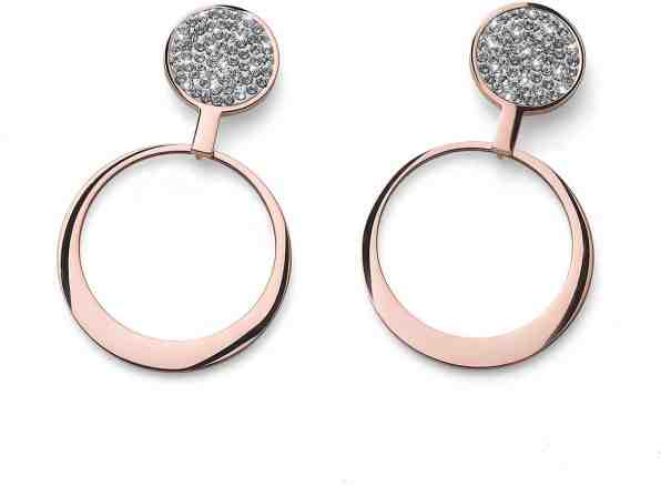 Oliver Weber Bronzové fashion náušnice s krystaly Swarovski Cloud 22911RG + 2 měsíce na vrácení zboží