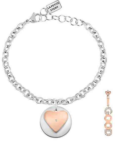 La Petite Story Romantická bicolor sada šperků (náramek, single náušnice) + 2 měsíce na vrácení zboží