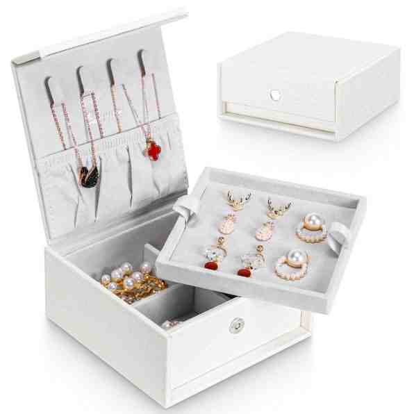 Troli Elegantní bílá cestovní šperkovnice B63 + 2 měsíce na vrácení zboží