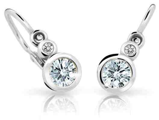 Cutie Jewellery Dětské náušnice z bílého zlata C1984-10-X-2 bílá + 2 měsíce na vrácení zboží