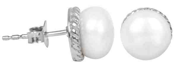 JwL Luxury Pearls Stříbrné náušnice s pravou bílou perlou JL0185 + 2 měsíce na vrácení zboží