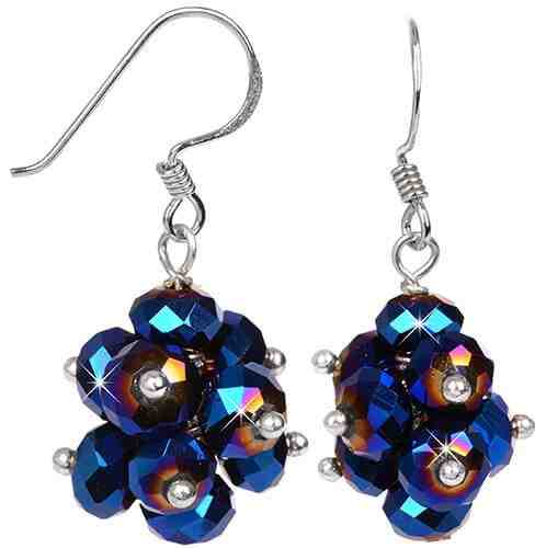 JwL Luxury Pearls Zářivé náušnice z broušených tmavě modrých krystalů JL0270 + 2 měsíce na vrácení zboží