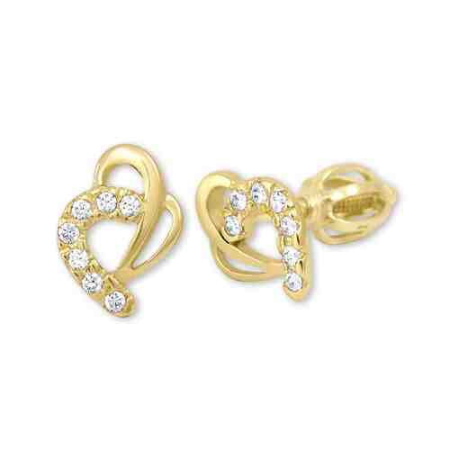 Brilio Zlaté náušnice srdce s krystaly 239 001 00583 + 2 měsíce na vrácení zboží