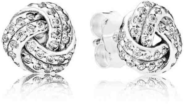 Pandora Třpytivé náušnice Uzlíky 290696CZ + 2 měsíce na vrácení zboží