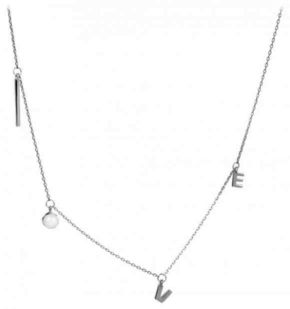 JwL Luxury Pearls Stříbrný náhrdelník Love s pravou perlou JL0340 + 2 měsíce na vrácení zboží