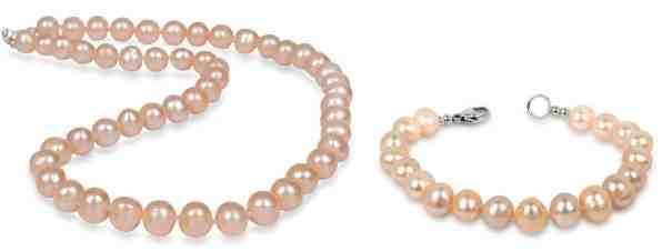 JwL Luxury Pearls Zvýhodněná lososová souprava šperků JL0267 a JL0142 + 2 měsíce na vrácení zboží