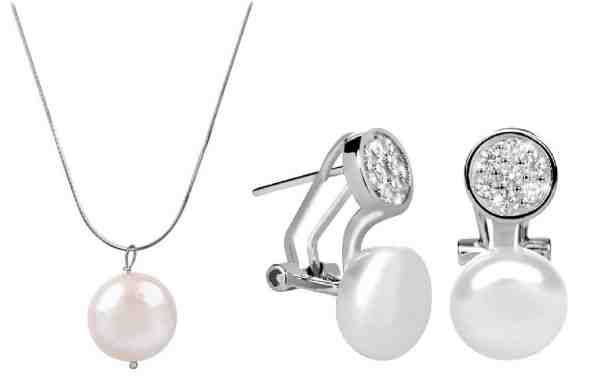 JwL Luxury Pearls Zvýhodněná perlová souprava šperků JL00404 a JL0393 (náušnice, náhrdelník) + 2 měsíce na vrácení zboží