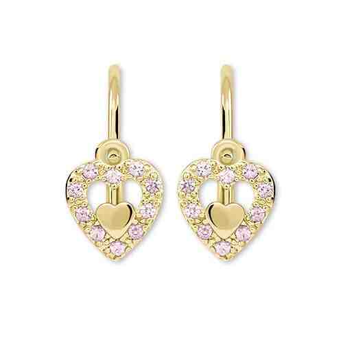 Brilio Dívčí srdíčkové náušnice ze zlata 745 239 001 00779 0000440 + 2 měsíce na vrácení zboží