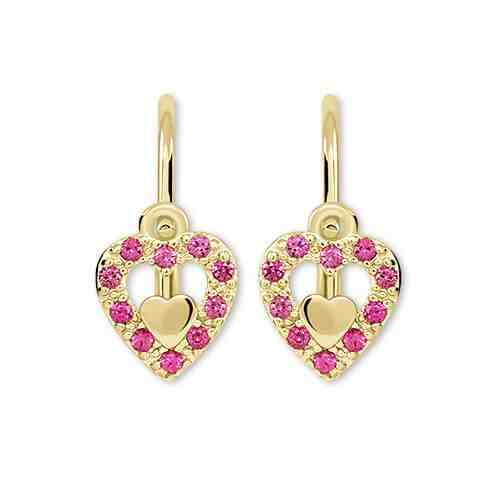 Brilio Dívčí srdíčkové náušnice ze zlata 745 239 001 00779 0000770 + 2 měsíce na vrácení zboží