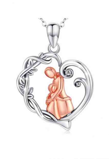 MUMMY BELL Něžný stříbrný bicolor náhrdelník Matka a dcera RMD (řetízek, přívěsek) + 2 měsíce na vrácení zboží