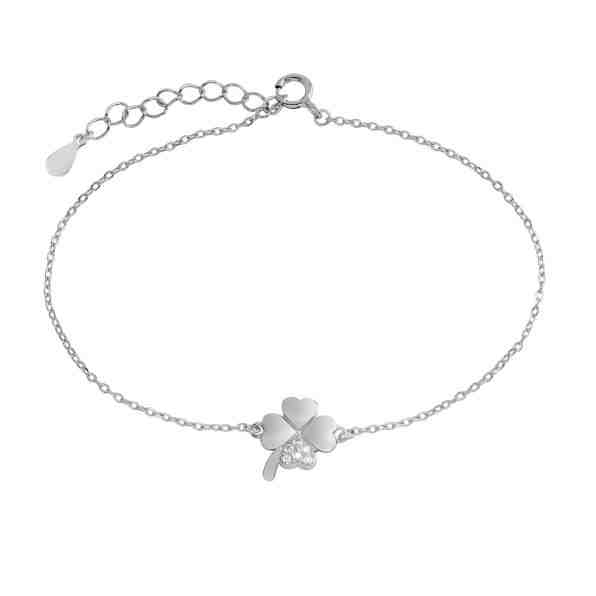 JVD Půvabný stříbrný náramek Čtyřlístek SVLS0049BH2BI16 + 2 měsíce na vrácení zboží