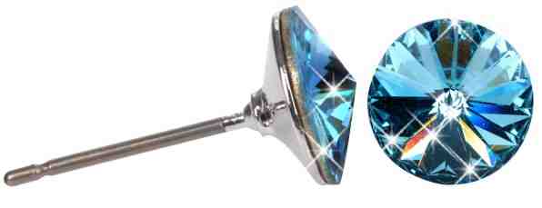 Levien Jemné peckové náušnice Rivoli Aquamarine + 2 měsíce na vrácení zboží