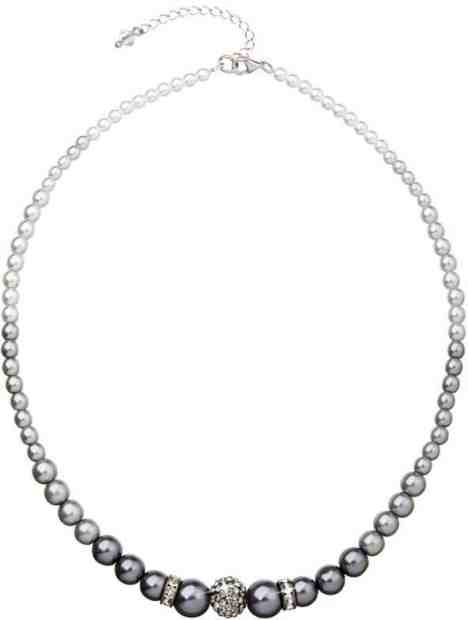 Evolution Group Perlový náhrdelník s krystaly Preciosa 32008.3 grey + 2 měsíce na vrácení zboží