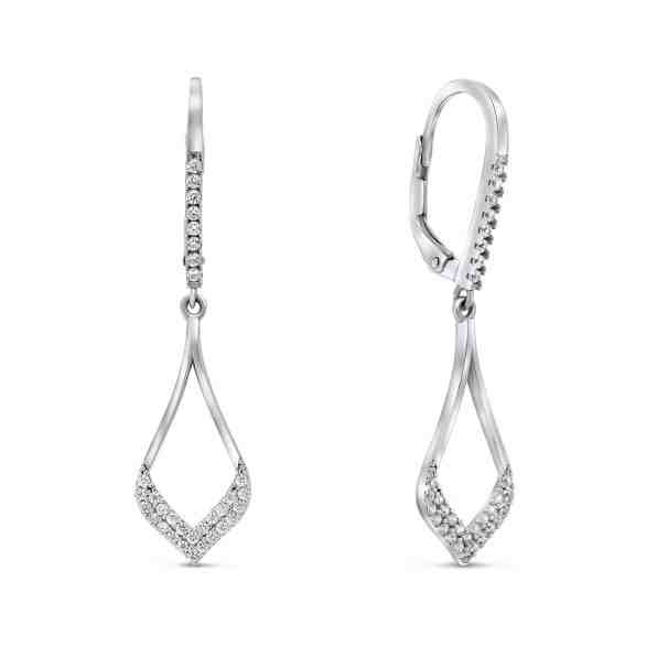 Brilio Silver Okouzlující dlouhé stříbrné náušnice se zirkony EA149W + 2 měsíce na vrácení zboží