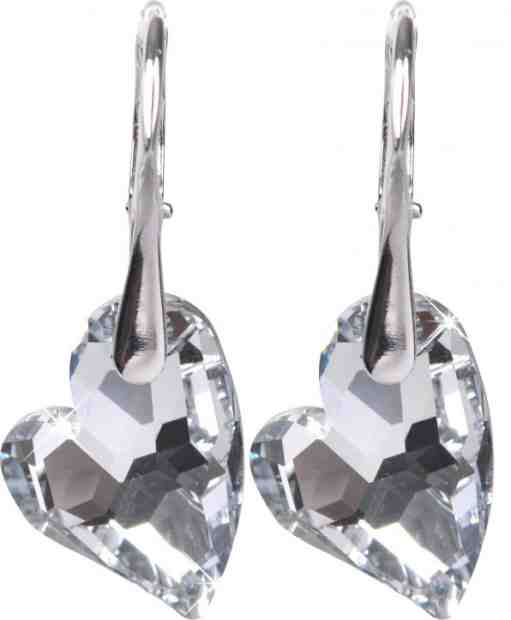 Levien Romantické náušnice Heart D2Y Crystal + 2 měsíce na vrácení zboží