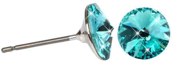 Levien Jemné peckové náušnice Rivoli Light Turquois + 2 měsíce na vrácení zboží