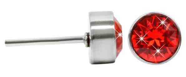 Levien Hravé ocelové náušnice pecky Chaton Light Siam + 2 měsíce na vrácení zboží